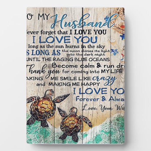 男に贈り物パーソナライズされた、夫に贈る フォトプラーク (正面)