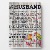男に贈り物パーソナライズされた、夫に贈る フォトプラーク (正面)