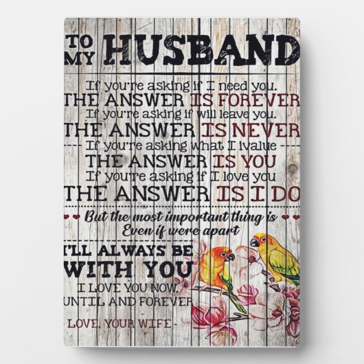 男に贈り物パーソナライズされた、夫に贈る フォトプラーク (正面)