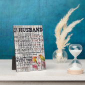 男に贈り物パーソナライズされた、夫に贈る フォトプラーク (側面)