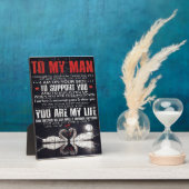 男に贈り物パーソナライズされた、夫に贈る フォトプラーク (側面)