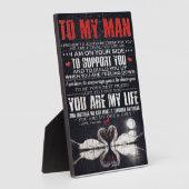 男に贈り物パーソナライズされた、夫に贈る フォトプラーク (側面)