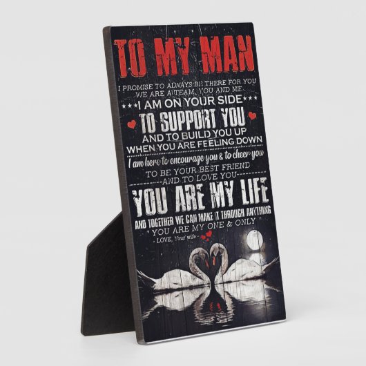 男に贈り物パーソナライズされた、夫に贈る フォトプラーク (側面)