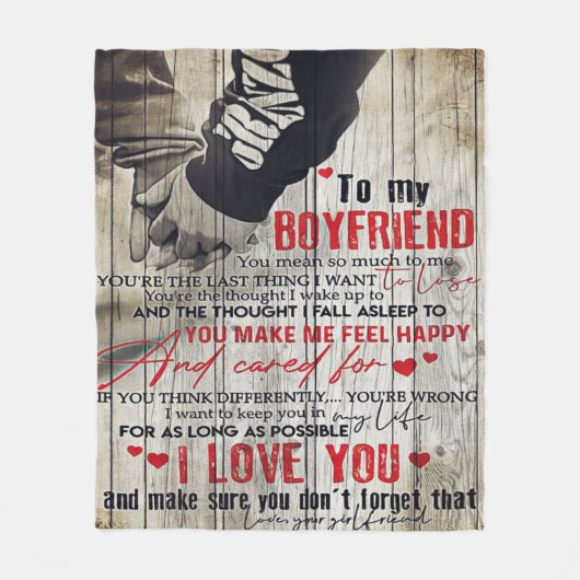 男に贈り物パーソナライズされた、夫に贈る フリースブランケット (正面)