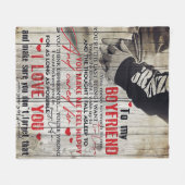 男に贈り物パーソナライズされた、夫に贈る フリースブランケット (正面(横))