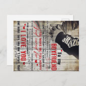 男に贈り物パーソナライズされた、夫に贈る 案内ポストカード (正面/裏面)