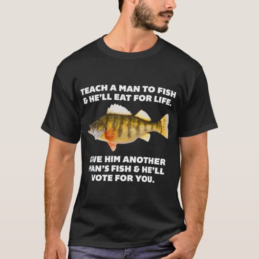 男に釣りを教える Tシャツ (正面)