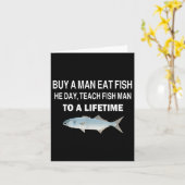 男に魚を食べさせろ、一日中、魚の男に、一生を教えろ カード (黄色い花)