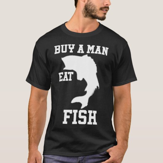 男に魚を食べさせろ s tシャツ (正面)