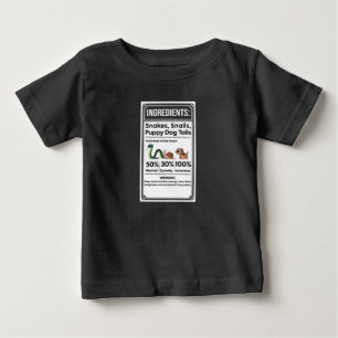 男のおもしろい子の成分ラベルシンプルハロウィン ベビーTシャツ