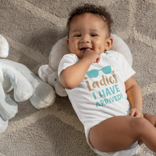 男のおもしろい子の私が到着ジャンパーベビー乳児 ベビーボディスーツ