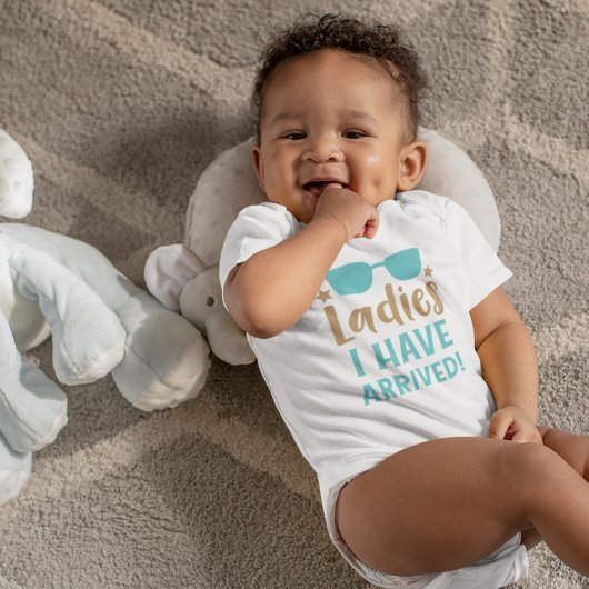 男のおもしろい子の私が到着ジャンパーベビー乳児 ベビーボディスーツ