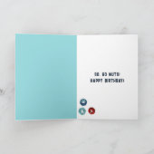 男のおもしろい子誕生日カードとレトロロボット カード (内部)