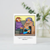 男のおもしろい洞窟ユーモアの後置 ポストカード (スタンド正面)