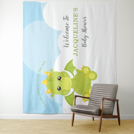 男のお洒落子ドラゴンベビーシャワー タペストリー (インサイチュ)