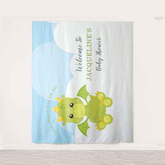 男のお洒落子ドラゴンベビーシャワー タペストリー (正面)