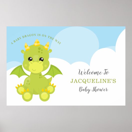 男のお洒落子ドラゴンベビーシャワー ポスター (正面)