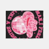 男のくせに花嫁気分カウガールハットディスコ独身パーティ フリースブランケット (正面(横))