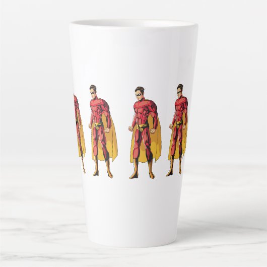 男のすごいエンブレムTee:あなたの内のヒーローを解放する カフェラテマグ (正面)