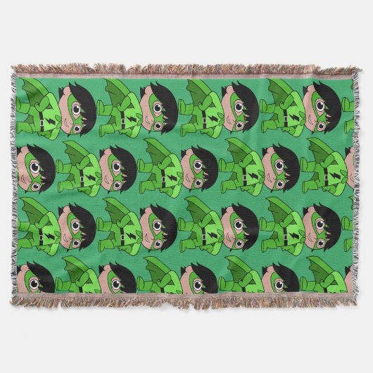 男のすごい子のアクションヒーロー スローブランケット (正面)