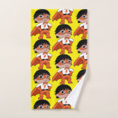 男のすごい子のアクションヒーロー バスタオルセット (ハンドタオル)