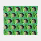 男のすごい子のアクションヒーロー フリースブランケット (正面(横))