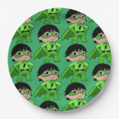 男のすごい子のアクションヒーロー ペーパープレート (正面)