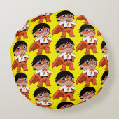 男のすごい子のアクションヒーロー ラウンドクッション (裏面)