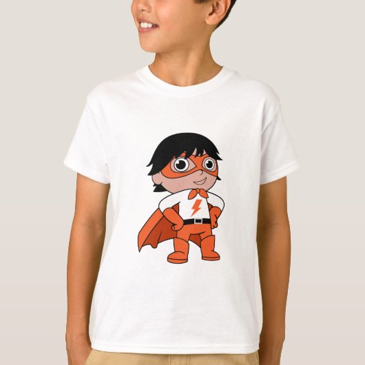男のすごい子のアクションヒーロー Tシャツ (正面)