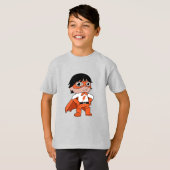 男のすごい子のアクションヒーロー Tシャツ (正面フル)