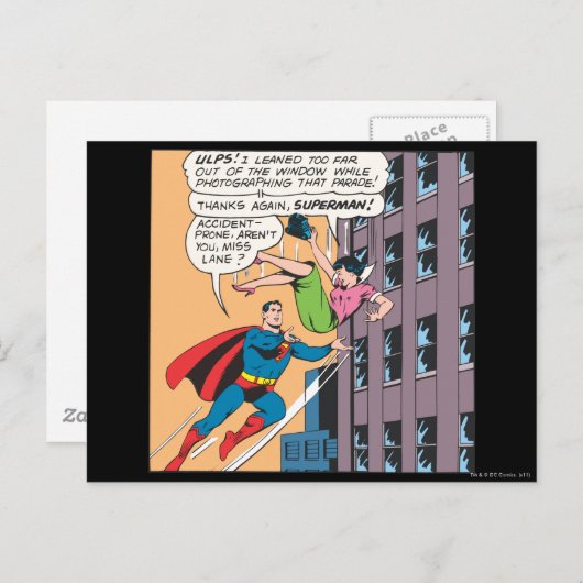 男のすごい漫画パネル – 事故が起こりやすいロイス ポストカード (正面/裏面)