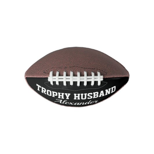 男のためのトロフィー夫ミニサッカー結婚したギフト アメリカンフットボール (正面)