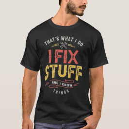 男のための面白い「私が直します」Tシャツ メカニック エンジニア Tシャツ