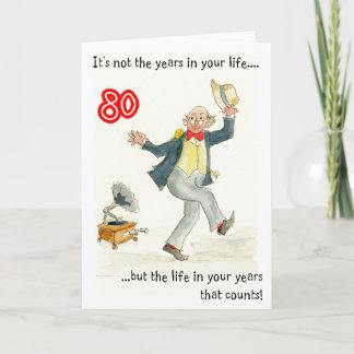男のための80誕生日カード「あなたの年の人生」 カード