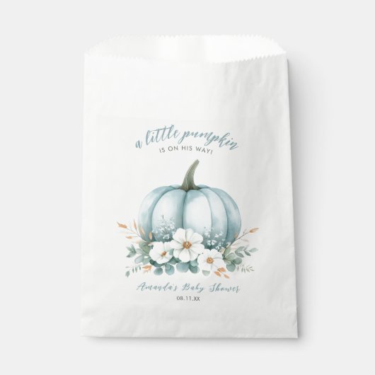 男のエレガント子の赤ちゃんシャワーの彼の方法でカボチャ フェイバーバッグ (正面)