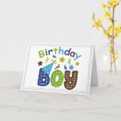 男のカスタマイズ誕生日カード カード (黄色い花)