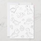 男のカスタム子と女の子のための恐竜を着色 | 招待状 (裏面)