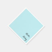 男のカスタム子のための青い赤ちゃんシャワーナプキン スタンダードカクテルナプキン (角)