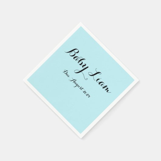 男のカスタム子のための青い赤ちゃんシャワーナプキン スタンダードカクテルナプキン (角)