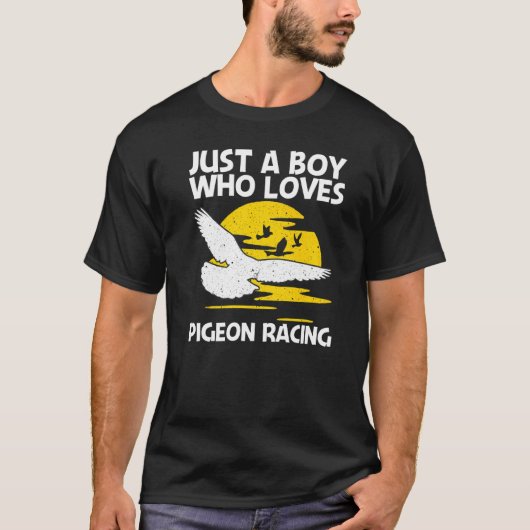 男のカッコいい子のためのハトのレースJigon Racをホーミング Tシャツ (正面)