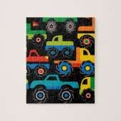 男のカッコいい子のためのモンスタントラックの輸送ギフト ジグソーパズル (縦)