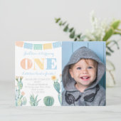 男のカラフル子のための第1フィエスタメキシコ誕生日パーティー 招待状 (スタンド正面)