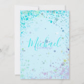 男のカラフル子の誕生日パーティーの招待状 案内状 (裏面)