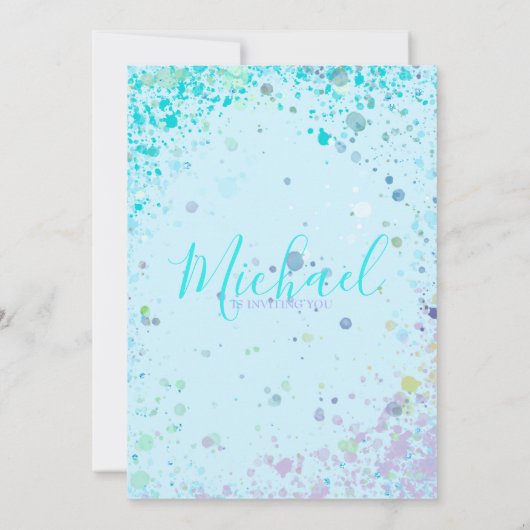 男のカラフル子の誕生日パーティーの招待状 案内状 (裏面)