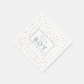 男のカラフル子の赤ちゃんシャワー紙 スタンダードカクテルナプキン (角)