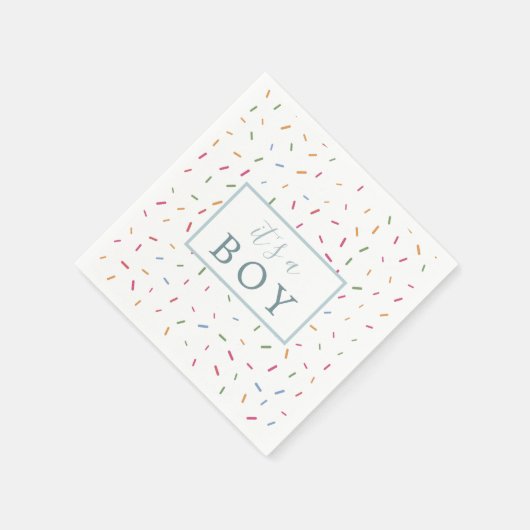 男のカラフル子の赤ちゃんシャワー紙 スタンダードカクテルナプキン (角)