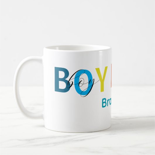 男のカラフル子ママ台本コーヒーマグ コーヒーマグカップ (左)