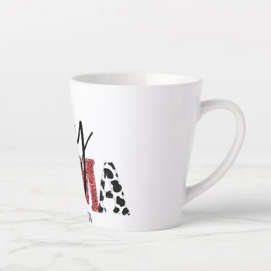 男のカラフル子ママEST日付国ロデオ母 カフェラテマグ (右)