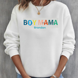 男のカラフル子ママMOMSの名前スウェット・シャツ スウェットシャツ