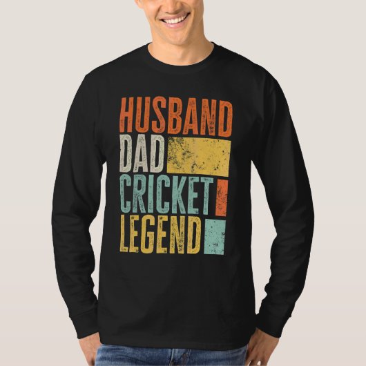 男のクリケット 夫 親 父 最強 レジェンド Tシャツ (正面)